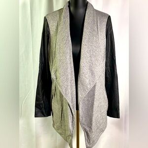 PEYTON JENSEN/EVEREVE MADDIE OPEN FRONT CARDIGAN/JACKET- SM Vegan Leather
